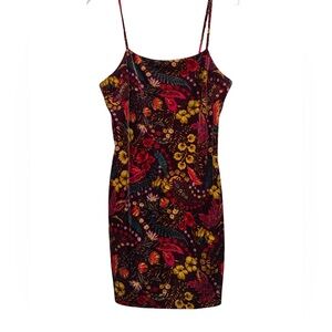 Forever 21 Multicolor Floral Velvet minidress
